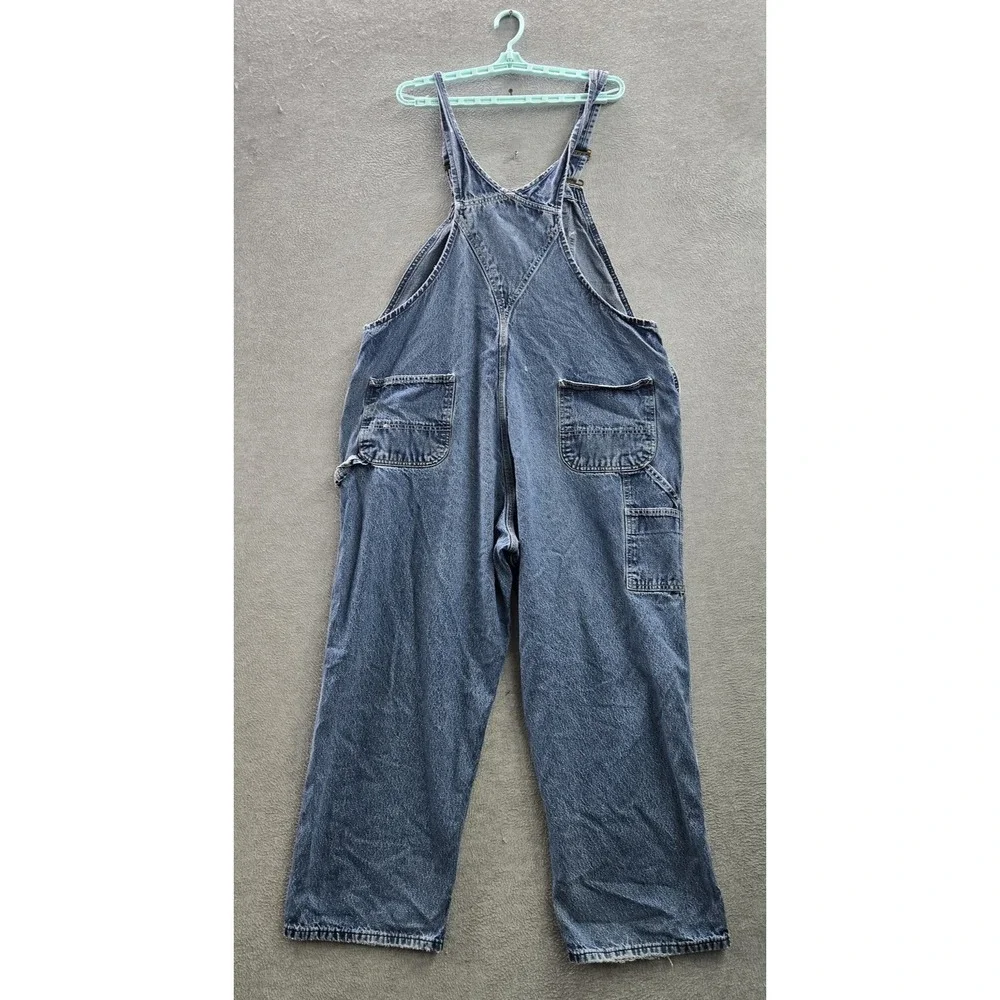Carhartt Men Overalls 44X28 Blue Denim R07-DST Work Carpenter Y2K READ
